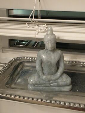 Natural Stone Buddha Statue in Light Green